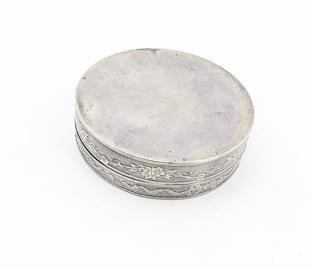 925 Sterling Silver Vintage Antique Floral Pattern Bill Box (OPENS) TR1357