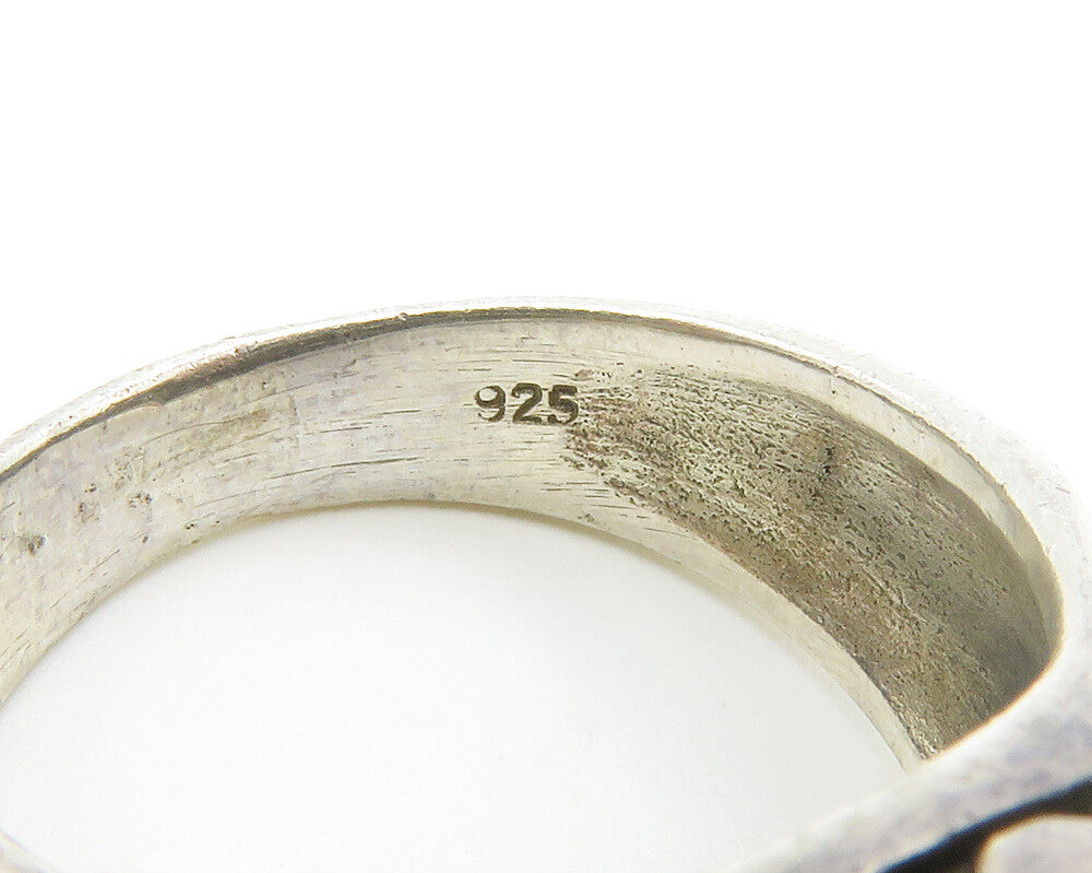925 Sterling Silver Vintage Cutout Design Dome Band Ring Sz 7 RG14588