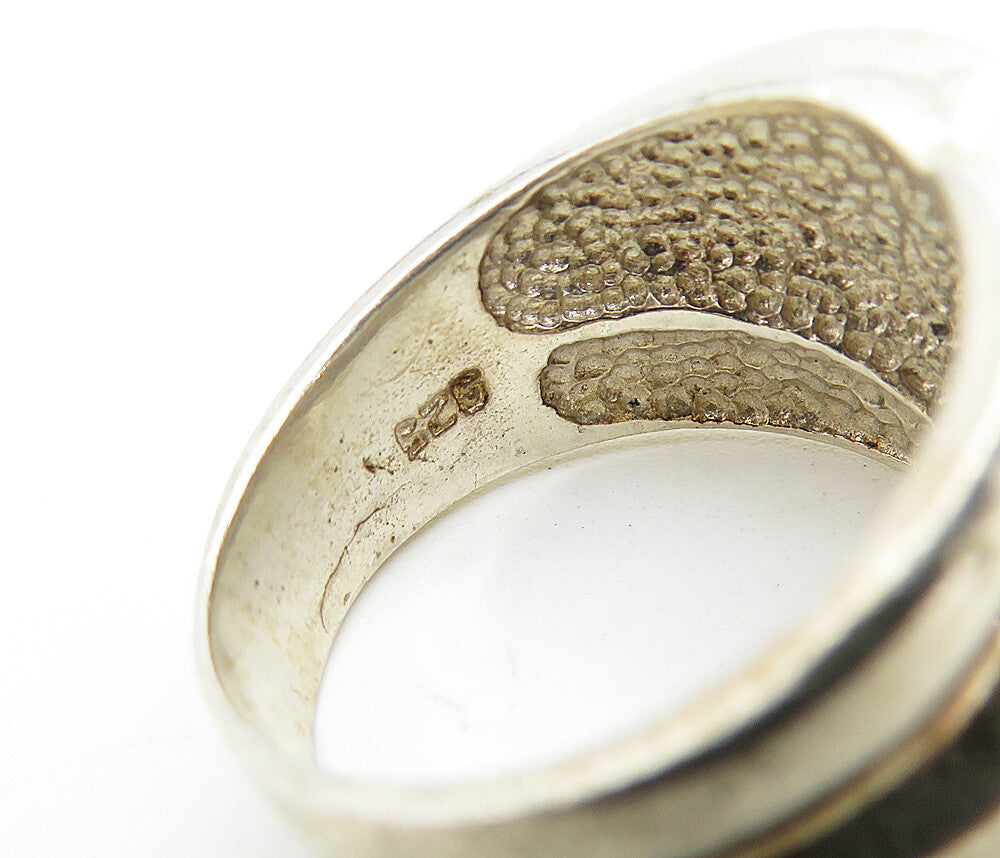 925 Sterling Silver Vintage Shiny Tapered Design Band Ring Sz 6.5 RG7493