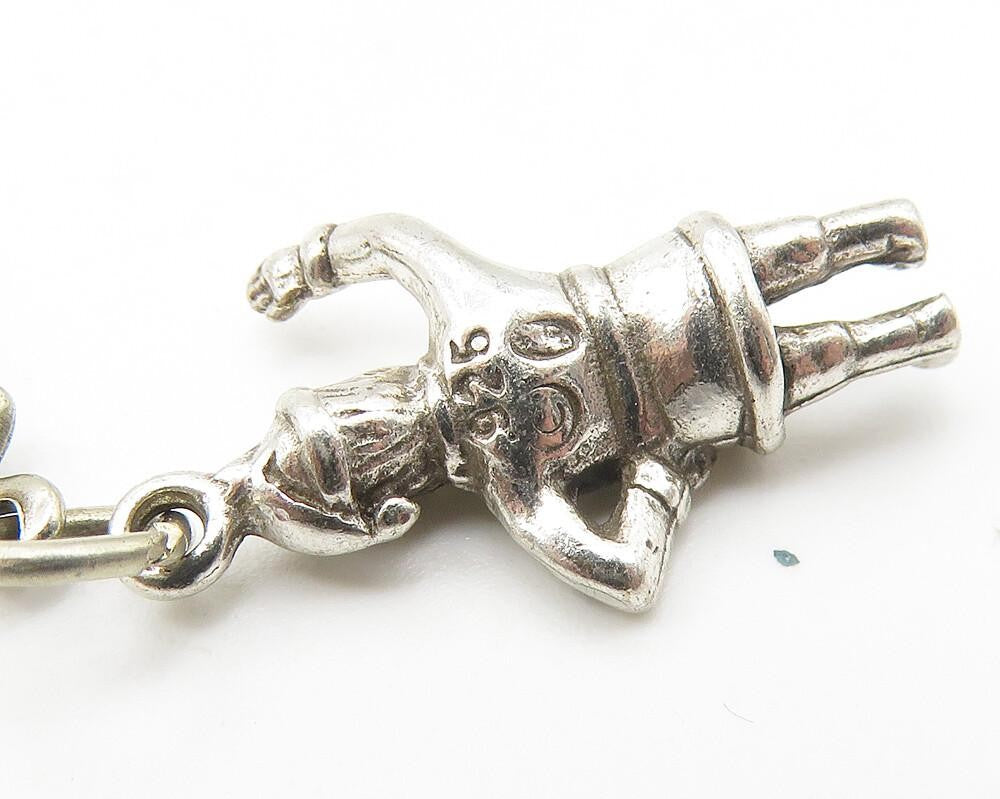 925 Sterling Silver Vintage Shiny Petite Santa Clause New York Pendant PT9328