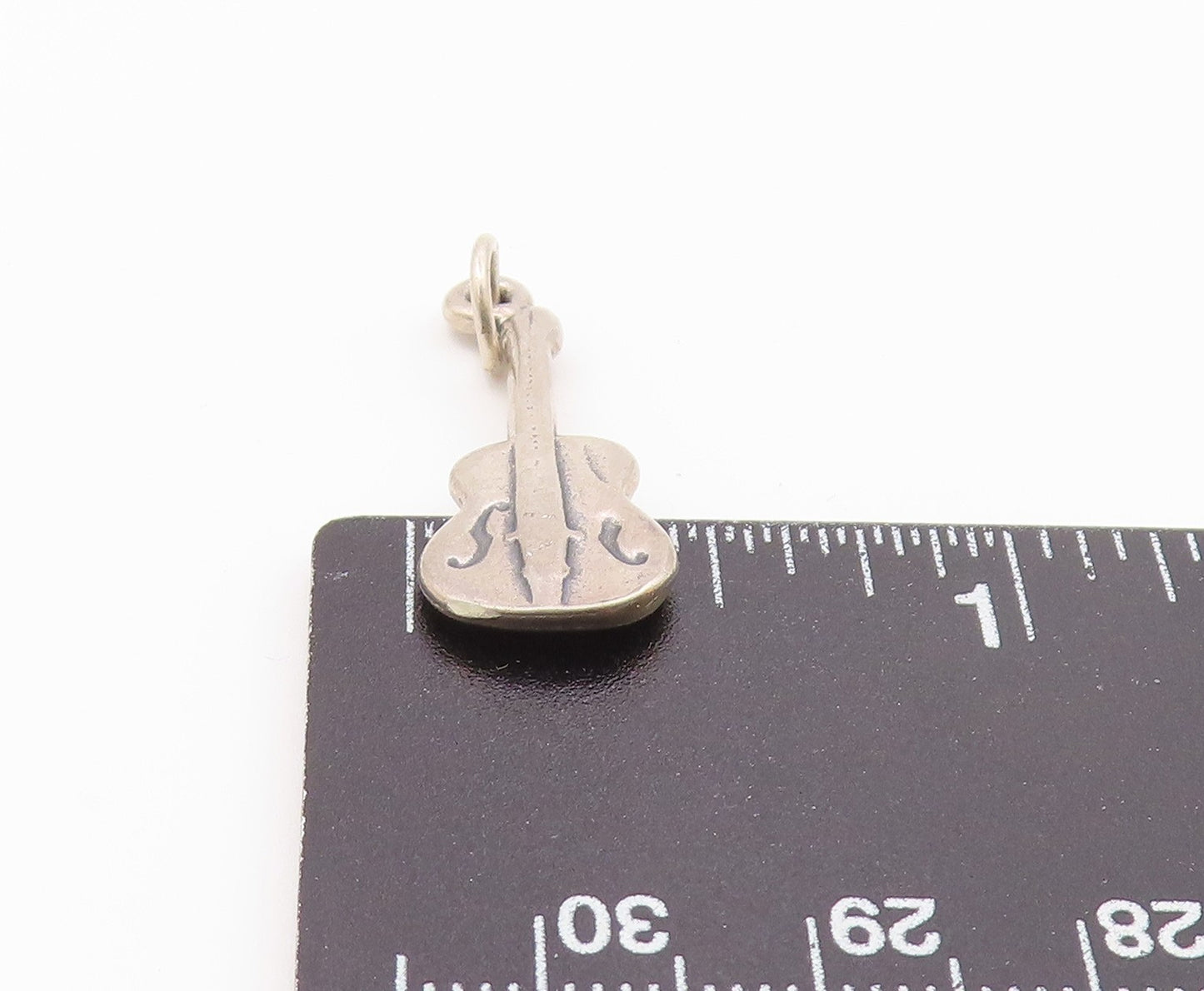 925 Sterling Silver Vintage Shiny Petite Violin Music Motif Pendant PT19021
