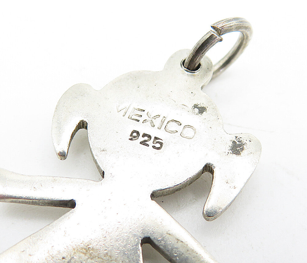 MEXICO 925 Sterling Silver Vintage Little Girl Silhouette Pendant PT3812