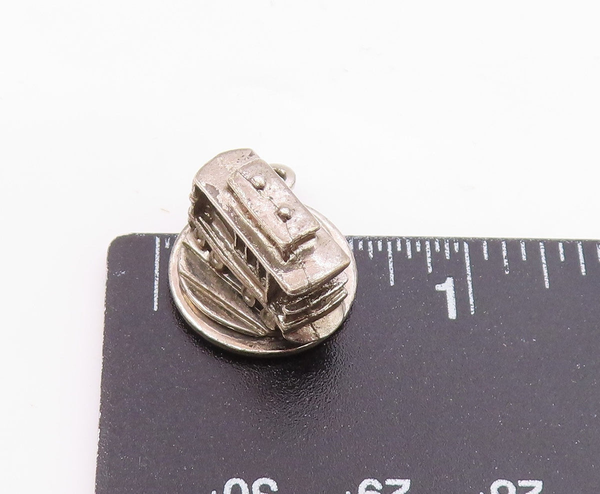 925 Sterling Silver Vintage San Francisco Trolley Cable Car Pendant PT18233