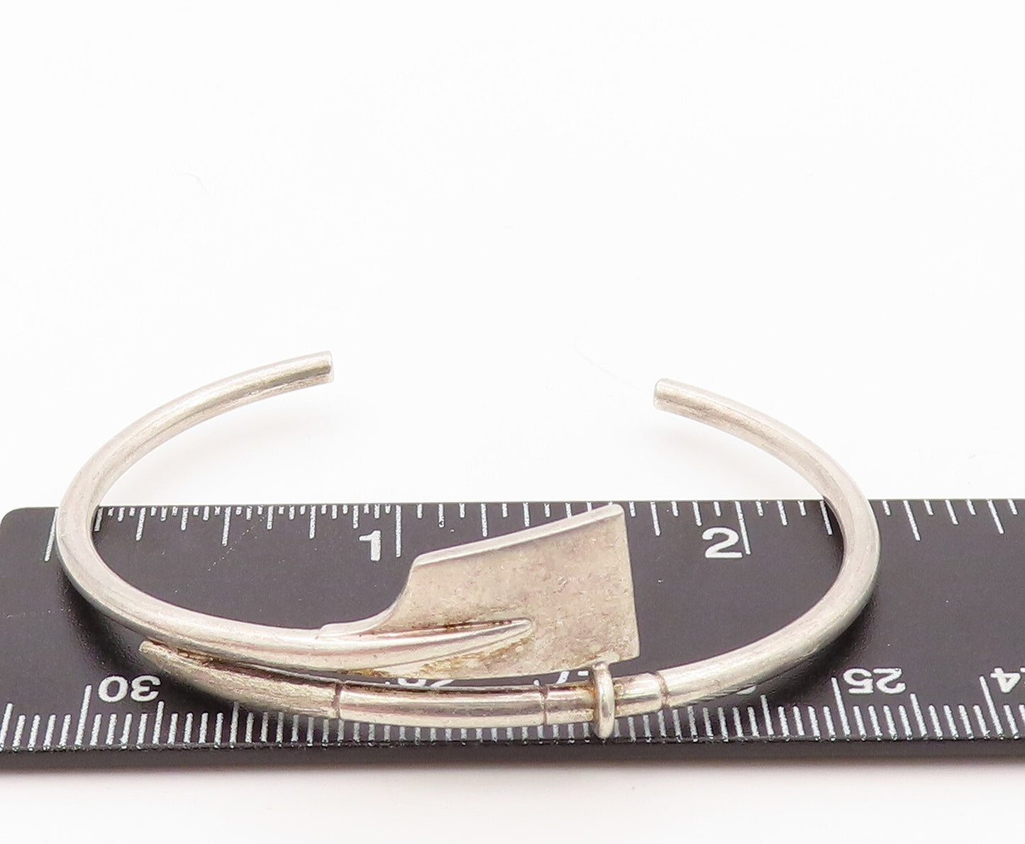 925 Sterling Silver Vintage Bracelet Solid Gardening Tool Cutout Cuff BT10786