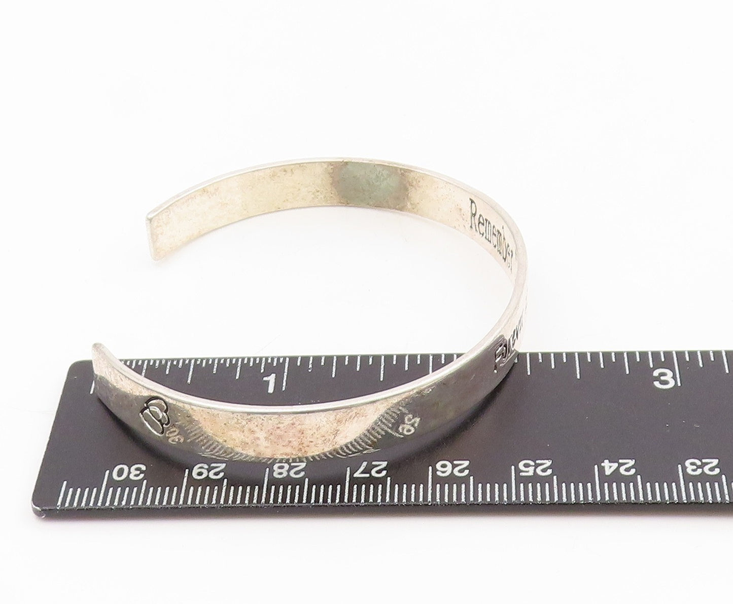 925 Sterling Silver Vintage Bracelet Engraved Forever And Always Cuff BT11566
