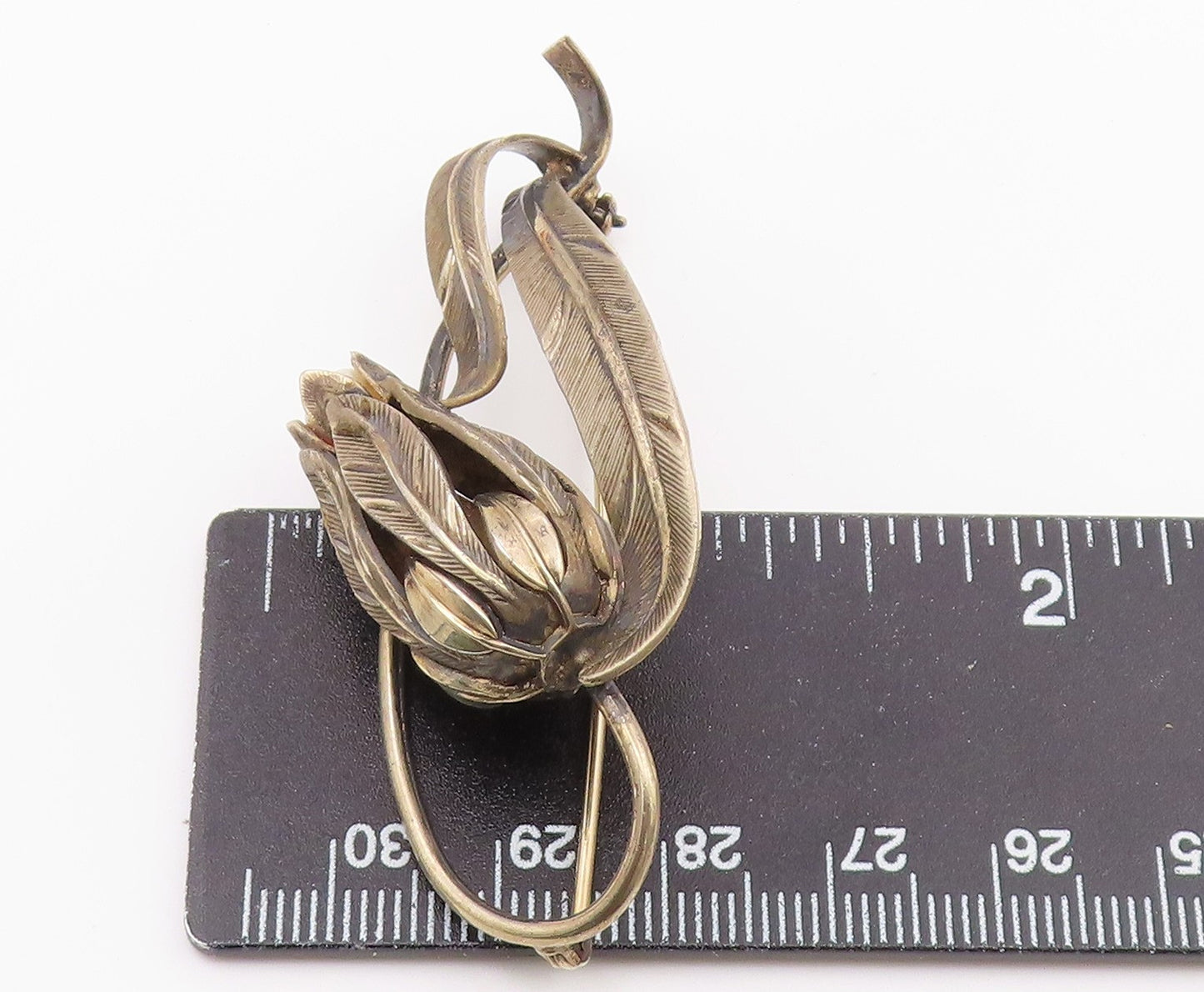 DANECRAFT 925 Silver Vintage Freshwater Pearl Floral Motif Brooch Pin BP8160
