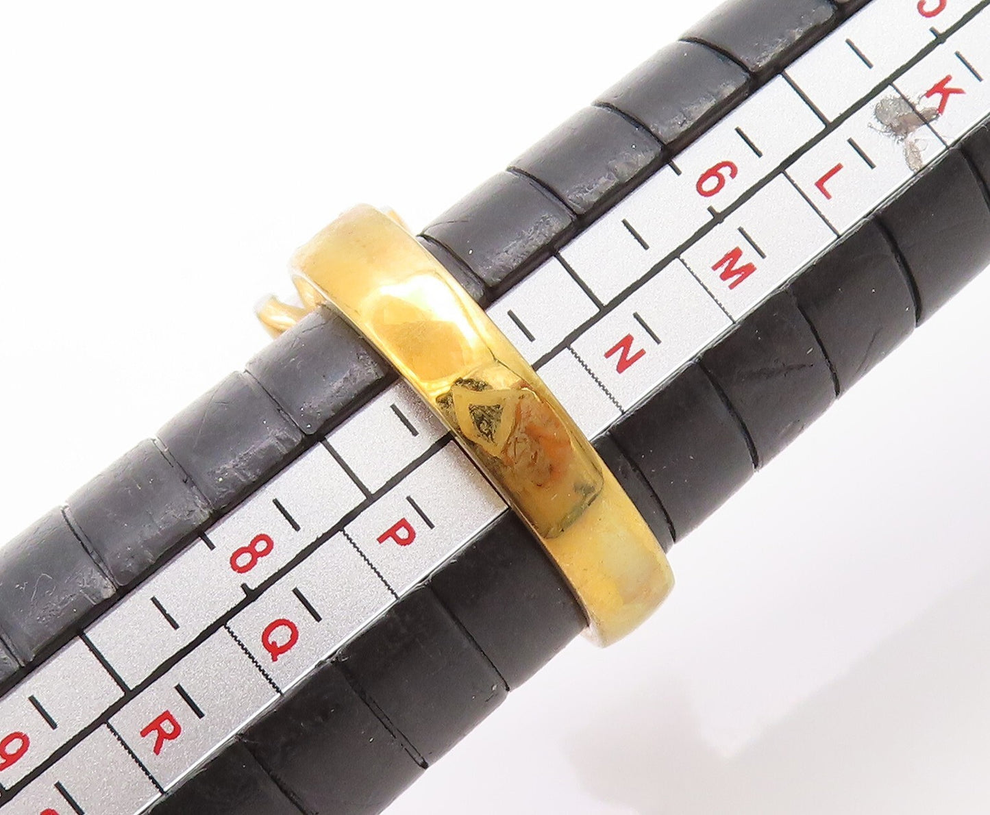 925 Sterling Silver Vintage Ring Gold Plated Minimalist CZ Inlay Sz 7 RG30544