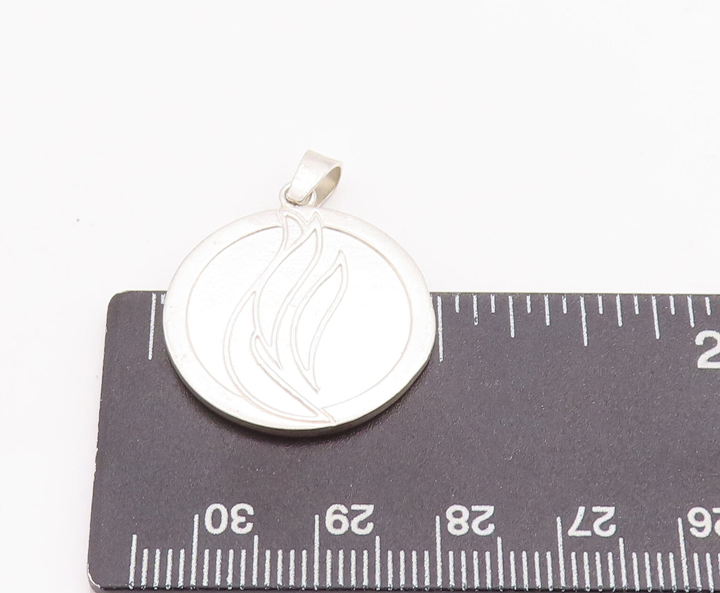 925 Sterling Silver Vintage Pendant Minimalist Carved Swirl Design PT23224