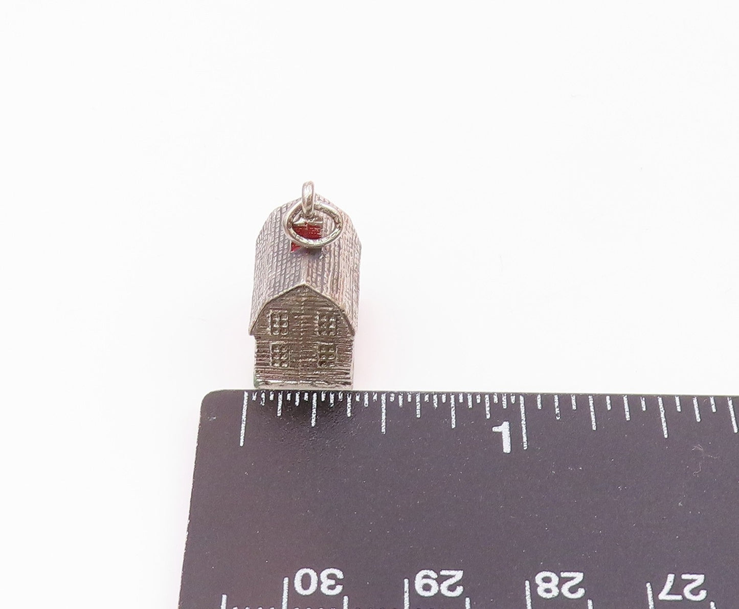 925 Sterling Silver Vintage Enamel Door Shiny Farmhouse Pendant PT17438