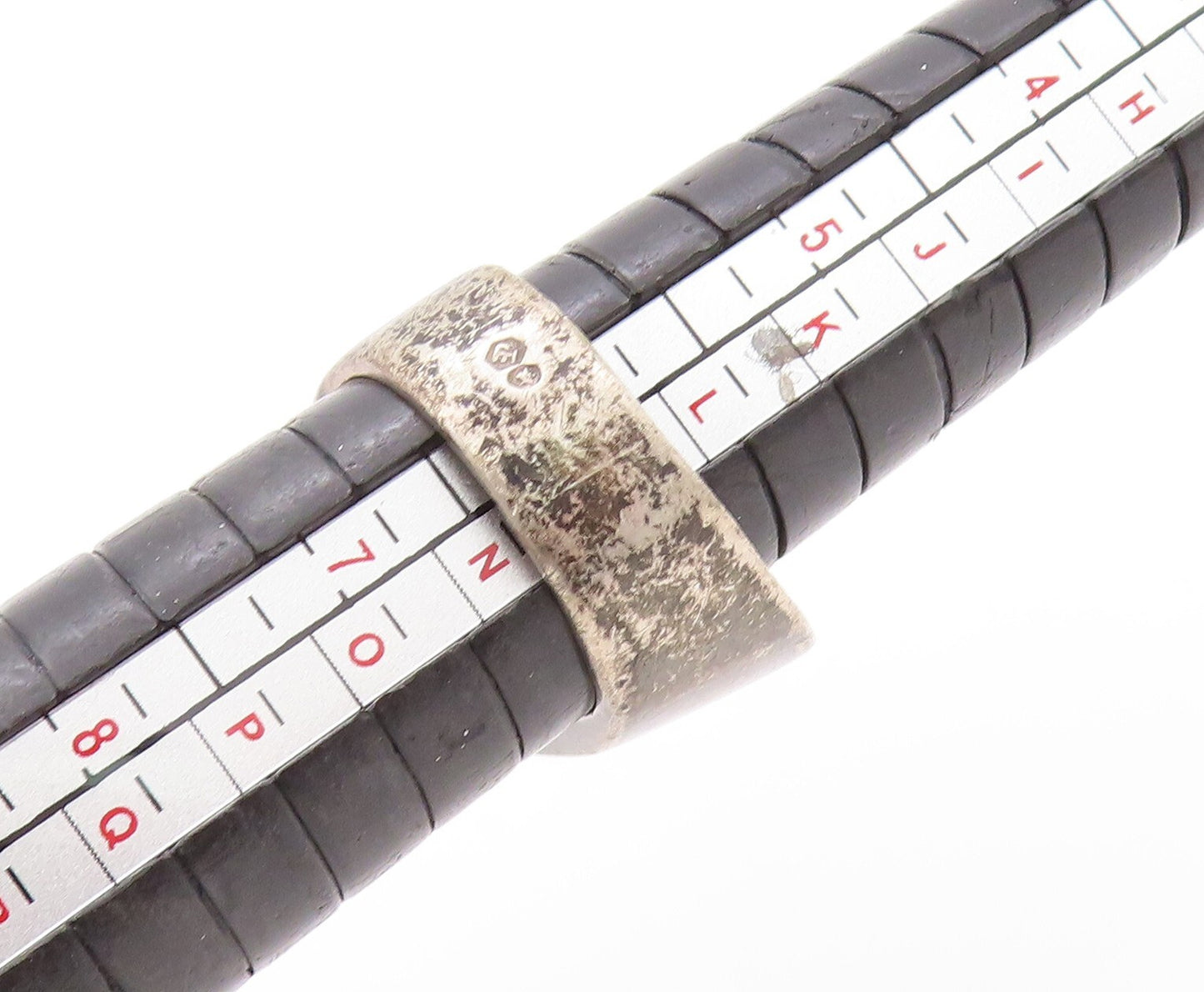 925 Sterling Silver Vintage Ring PALIN SPAIN Dark Tone Designer SZ 6 RG32063