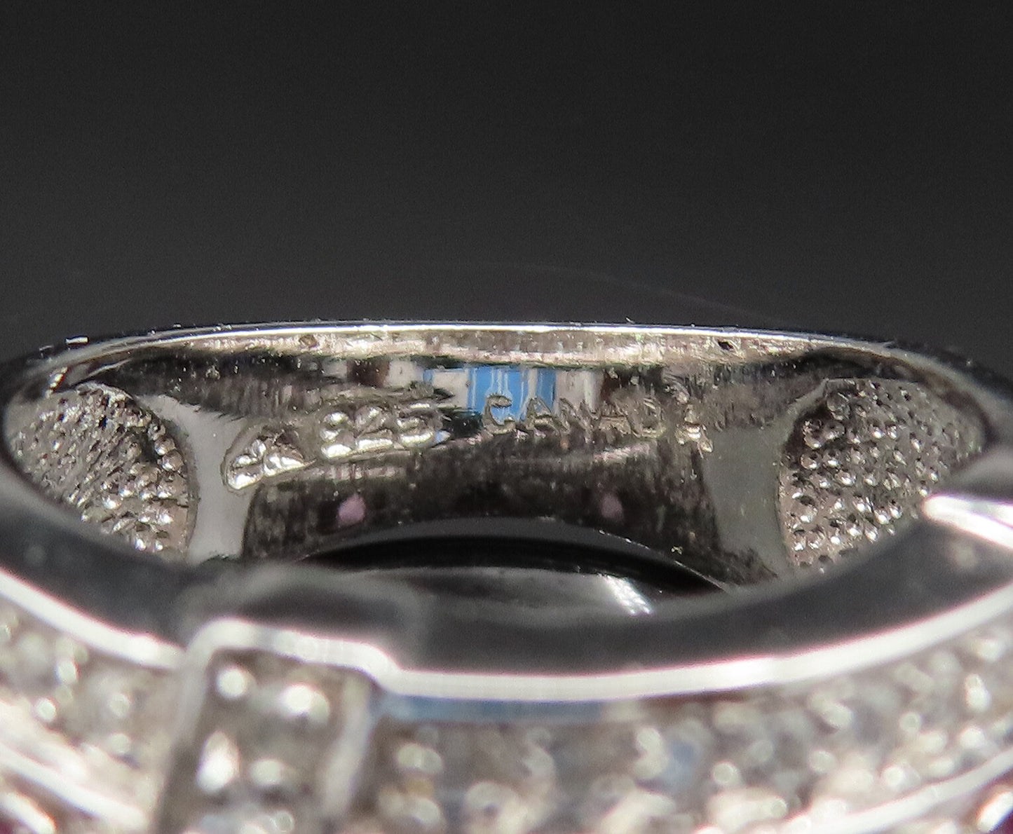 925 Sterling Silver Vintage Wine Spinel & Cubic Zirconia Ring Sz 7.5 RG25565
