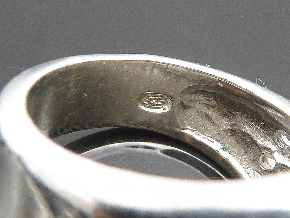 925 Silver Vintage Overlapping Sapphire & Cubic Zirconia Ring Sz 7 RG24503