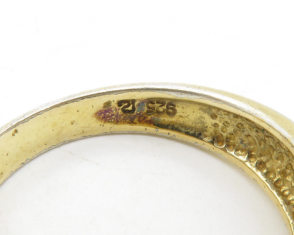 ROSS SIMON 925 Silver Genuine Diamond Gold Plated Band Ring Sz 9 RG13316