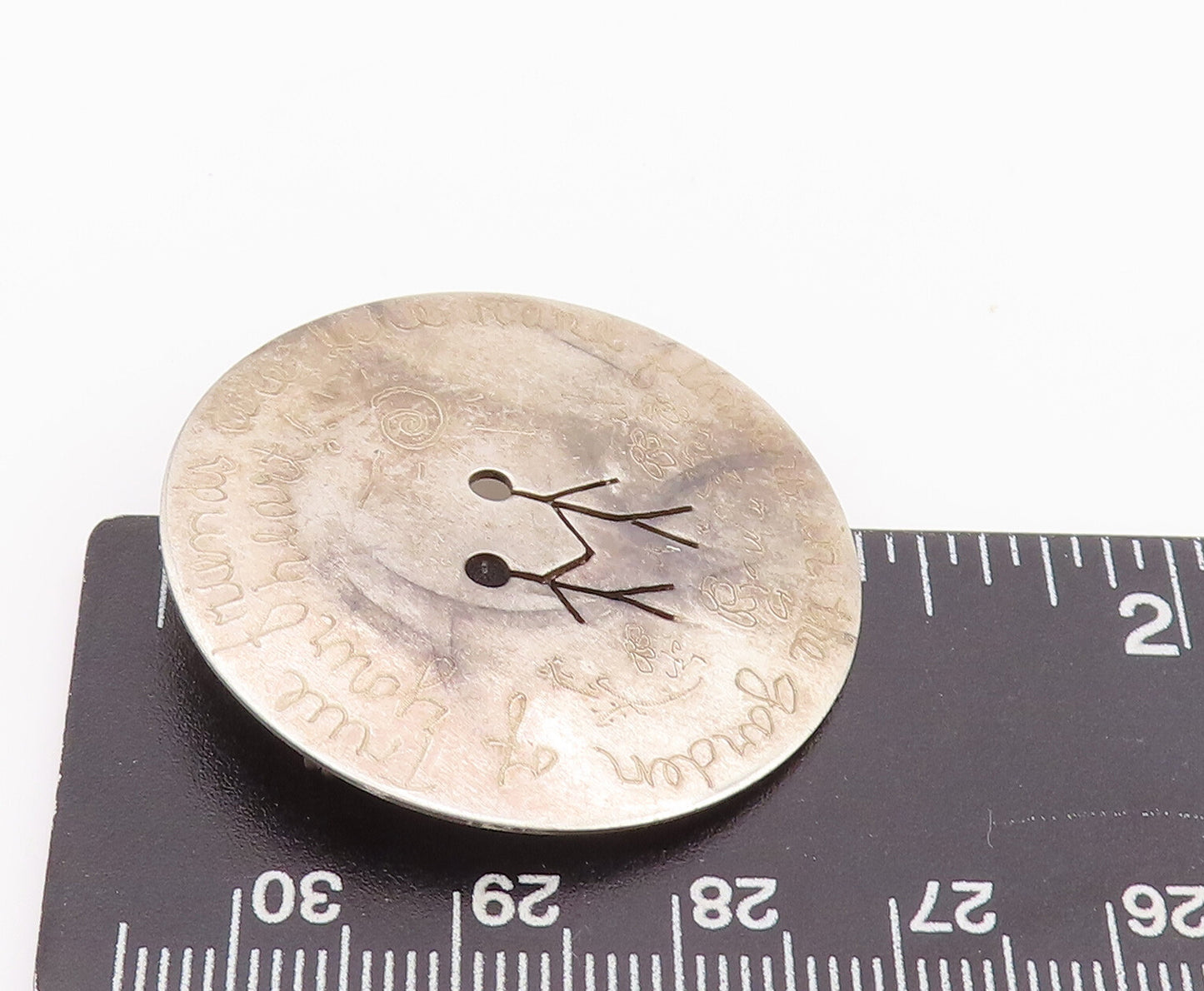 925 Sterling Silver Vintage Brooch Pin LOMBARD Stick 2 Man Cutout Coin BP11015