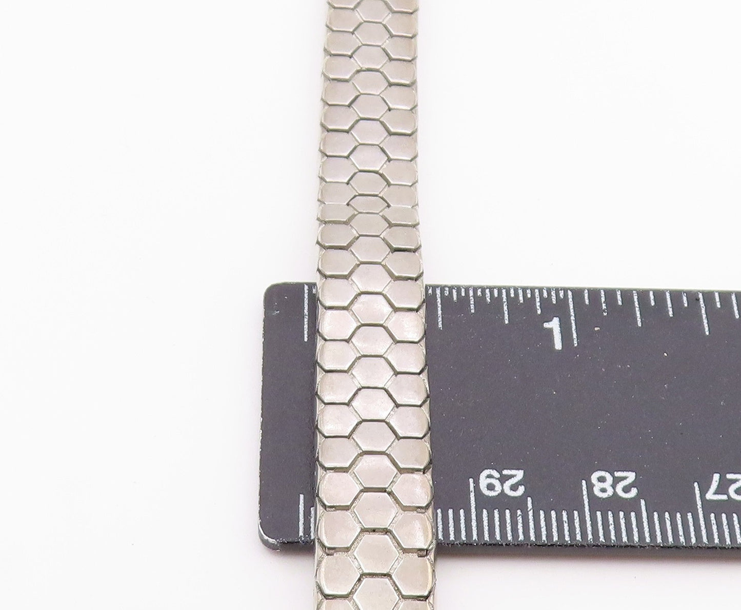 925 Sterling Silver Vintage Bracelet Classic Hexagonal Honeycomb Chain BT12152