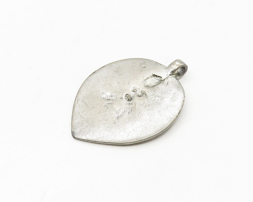 925 Sterling Silver Vintage Dark Tone Chiseled Figure Pendant PT14142