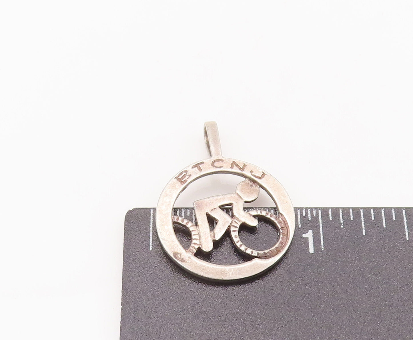925 Sterling Silver Vintage Pendant Bicycle Touring Club Of NJ Logo PT22701