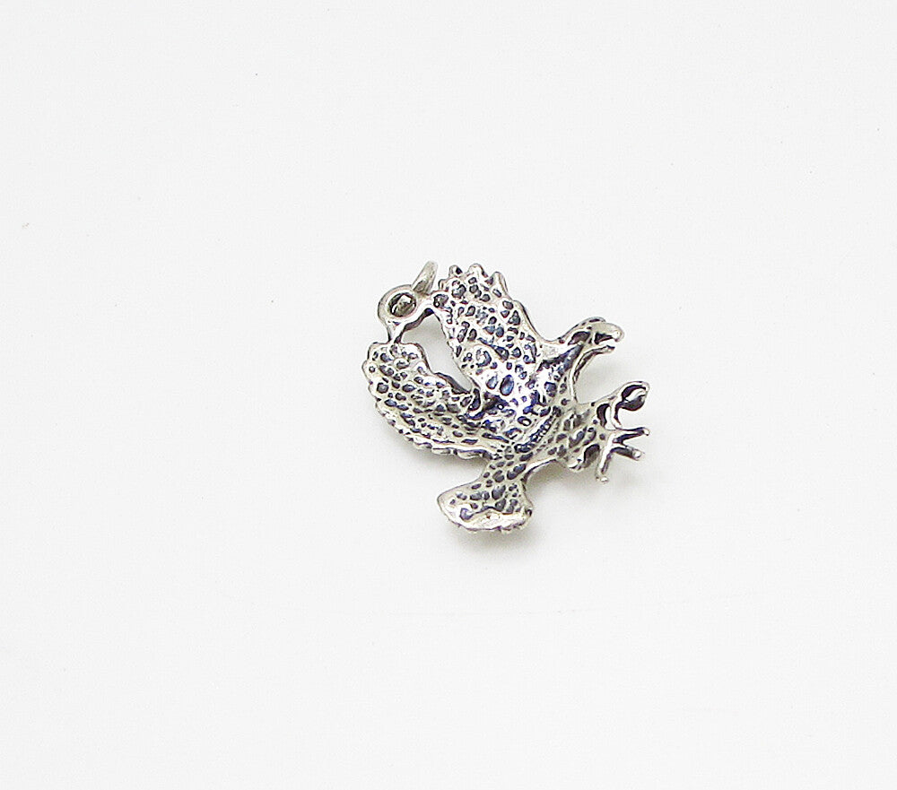 925 Sterling Silver Vintage Flying Eagle Charm Pendant PT2349