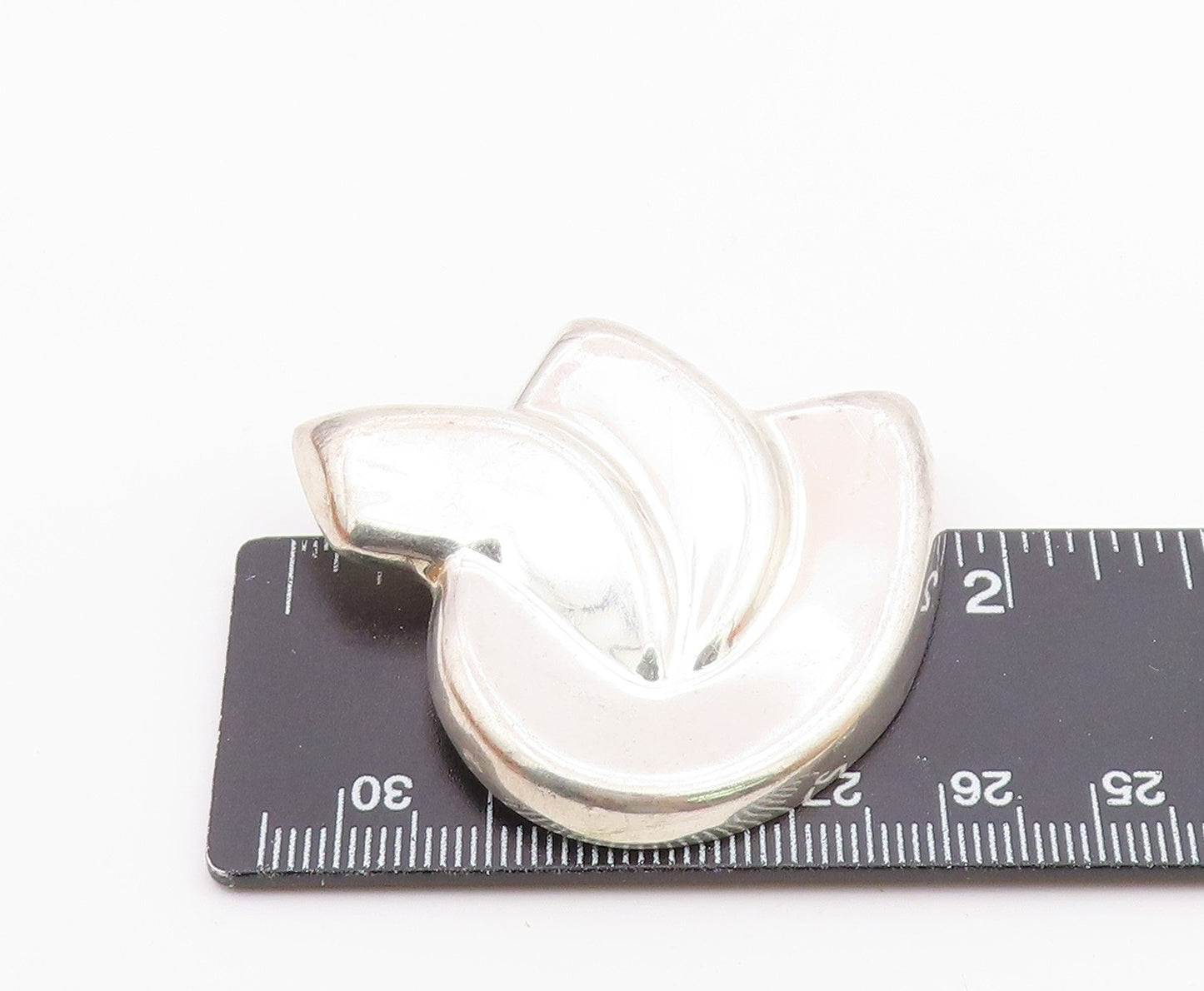 MEXICO 925 Sterling Silver Vintage Shiny Hollow Design Brooch Pin BP3371