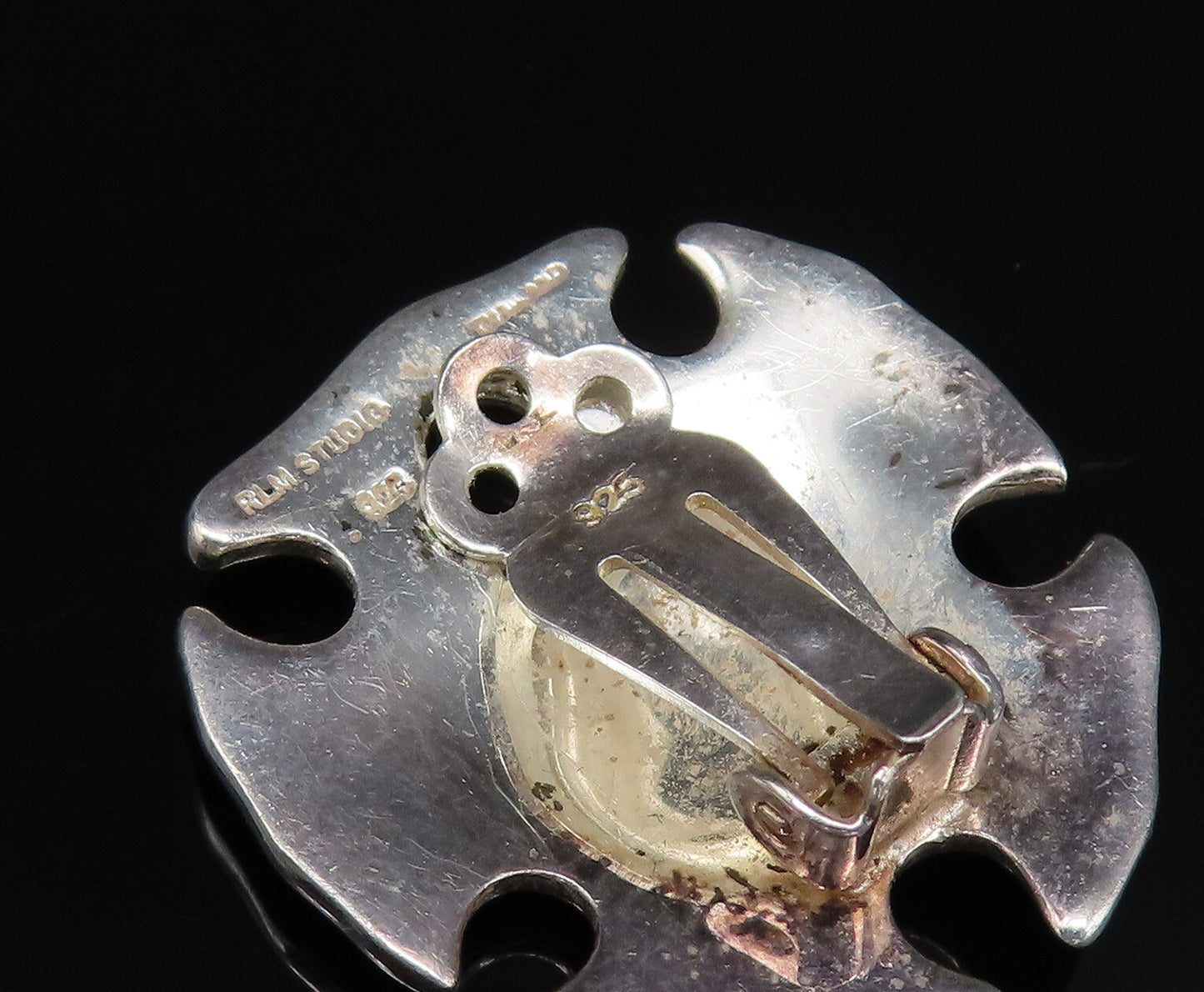 RLM STUDIO 925 Silver Vintage Fidget Shield Non Pierced Earrings EG12132