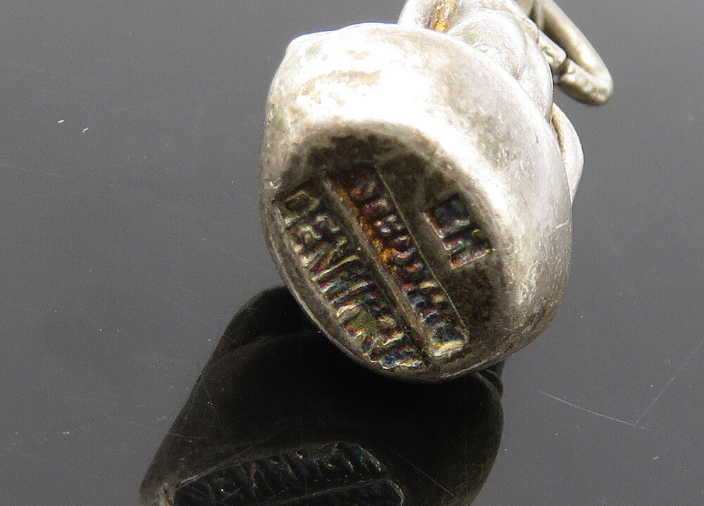 DENMARK 925 Sterling Silver Vintage Woman Sitting On Rock Pendant PT17107