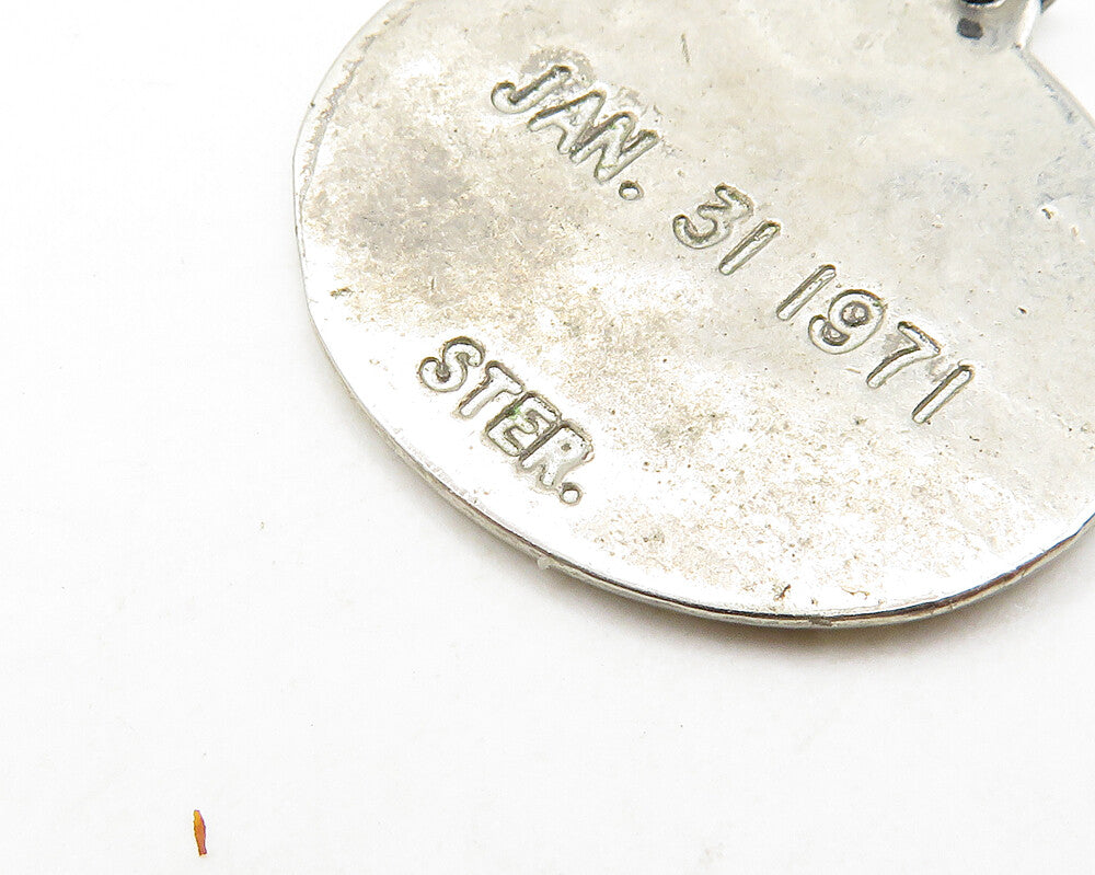 925 Sterling Silver Vintage Apollo 14 Spacecraft 1971 Round Pendant PT15514