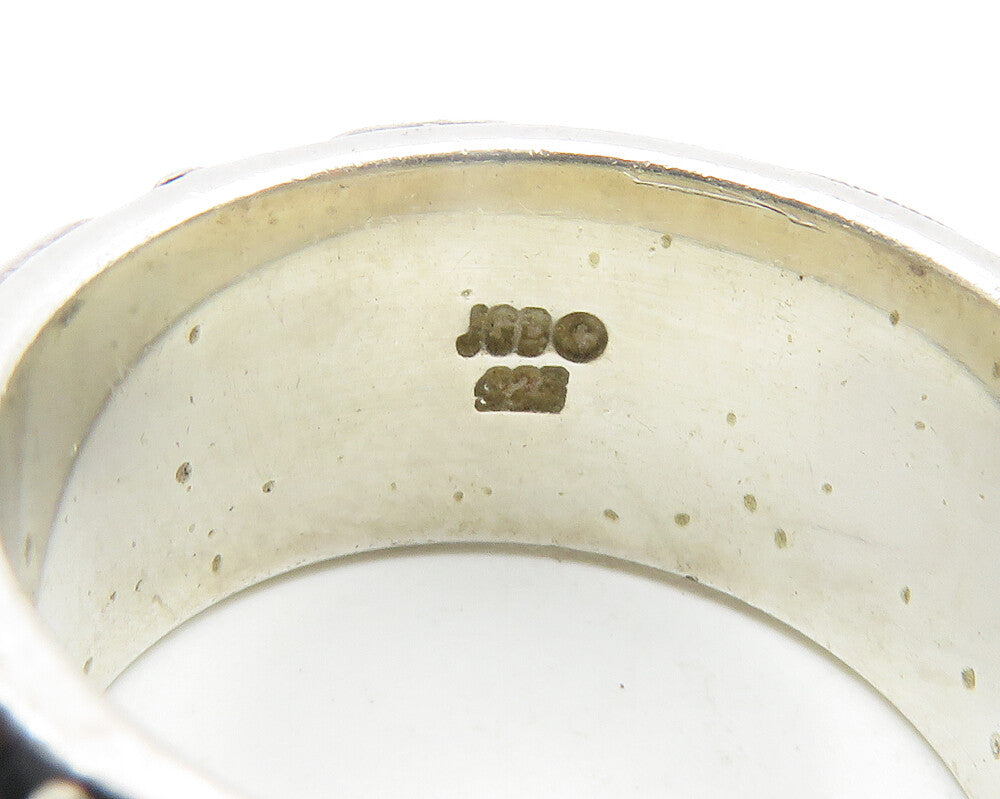 JANICE GIRARDI 925 Silver Vintage Oxidized Swirl Band Ring Sz 7 RG11847