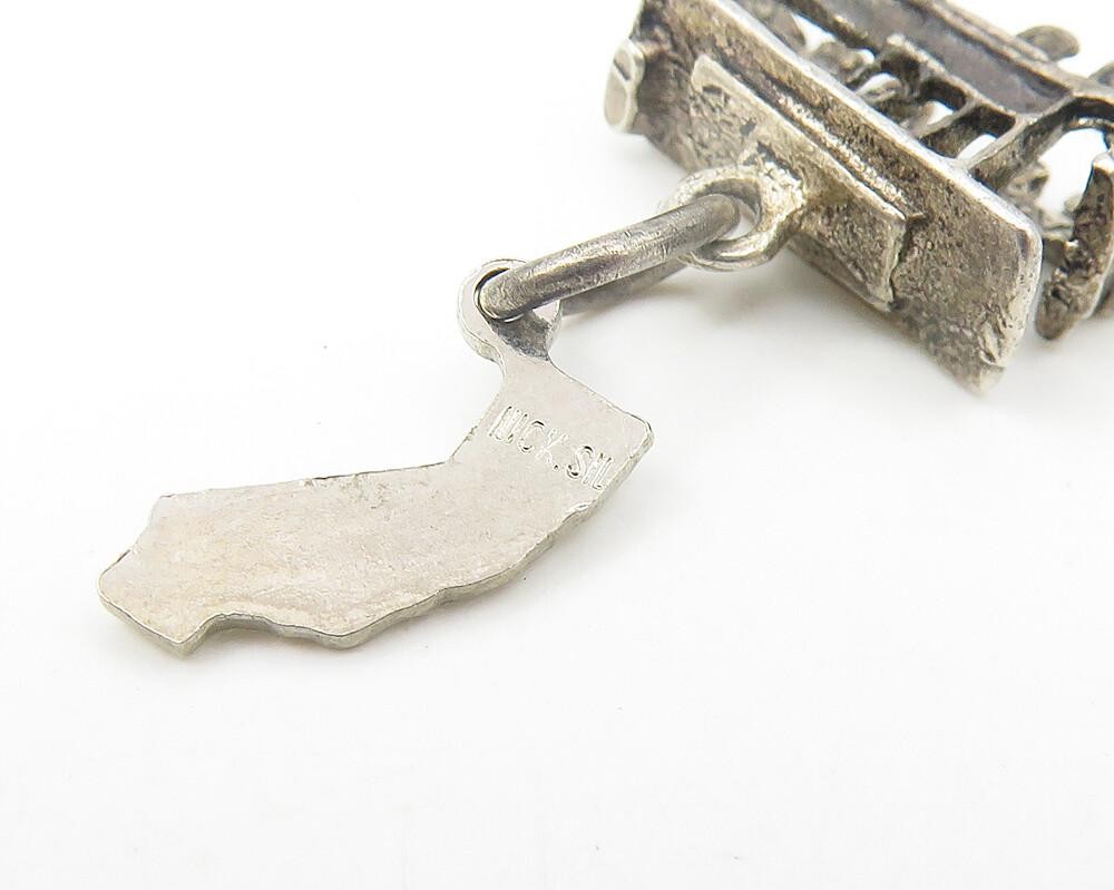 925 Sterling Silver Vintage Petite San Francisco Trolley Car Pendant PT9055