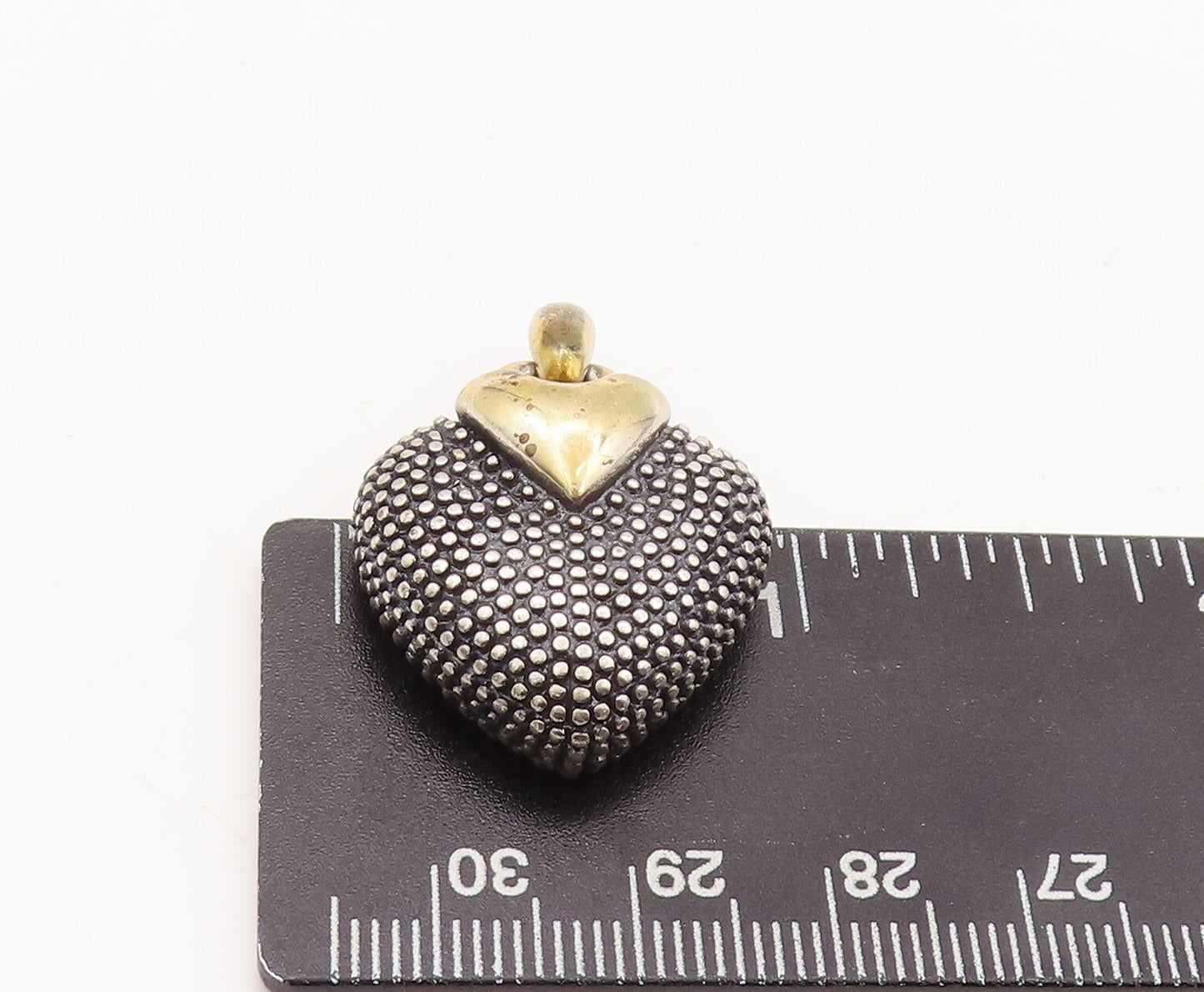 925 Sterling Silver Vintage Pendant ERWIN PEARL Designer Carved Heart PT23154