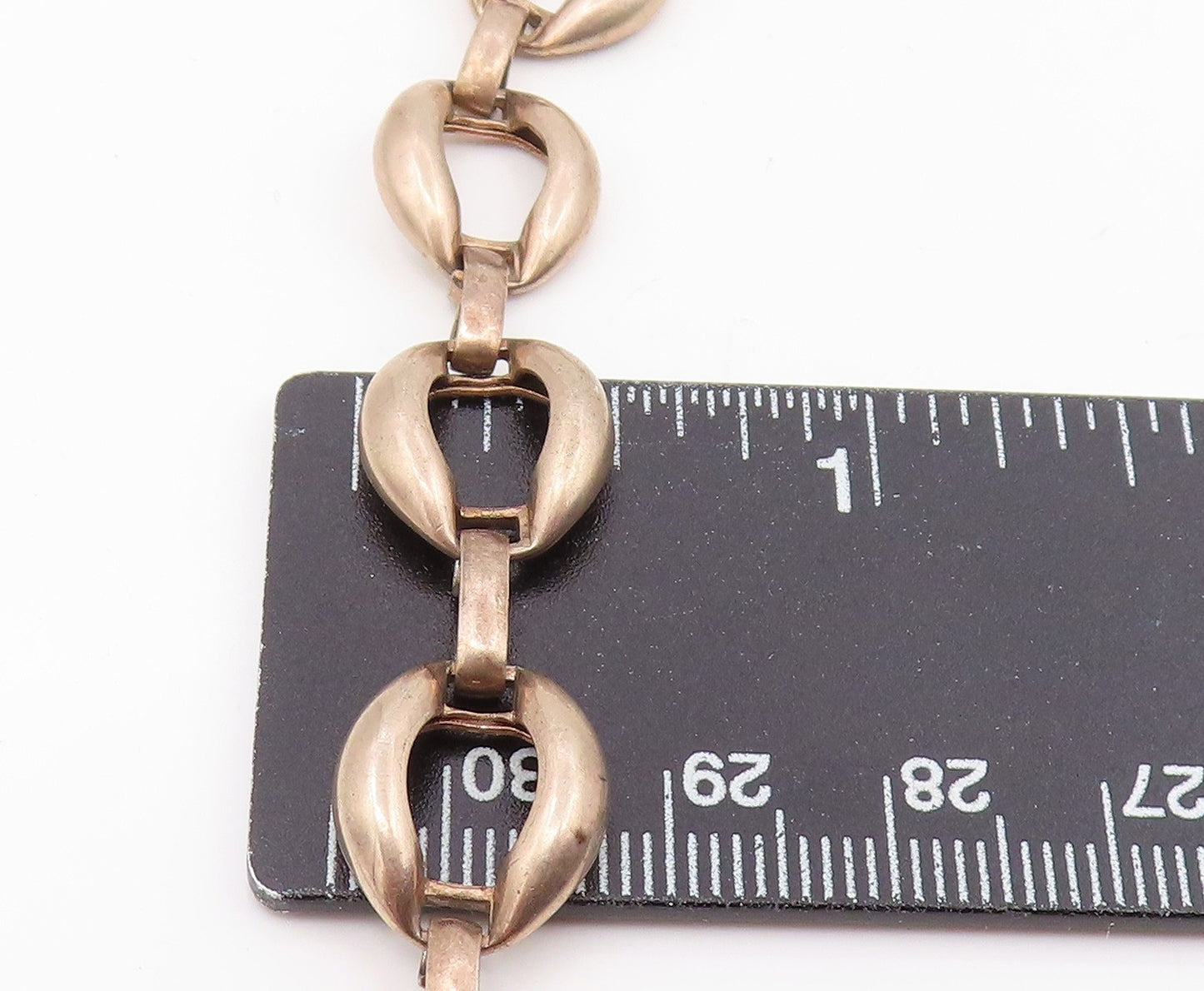 925 Sterling Silver Vintage Necklace Elegant Puffed Mariner Link Choker NE4833