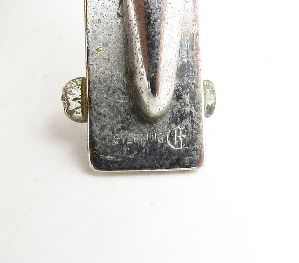 925 Sterling Silver Vintage Shiny Etched Floral Vine Detail Tie Clip TR2126