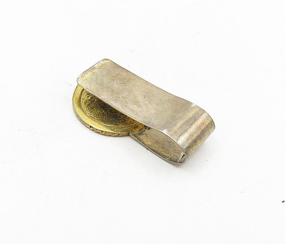 925 Sterling Silver Vintage Antique George King Emperor Tie Clip TR1516