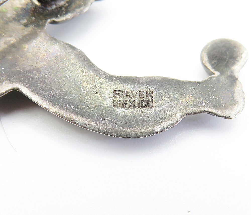 MEXICO 925 Sterling Silver Vintage Antique Dancing Man Brooch Pin BP1175