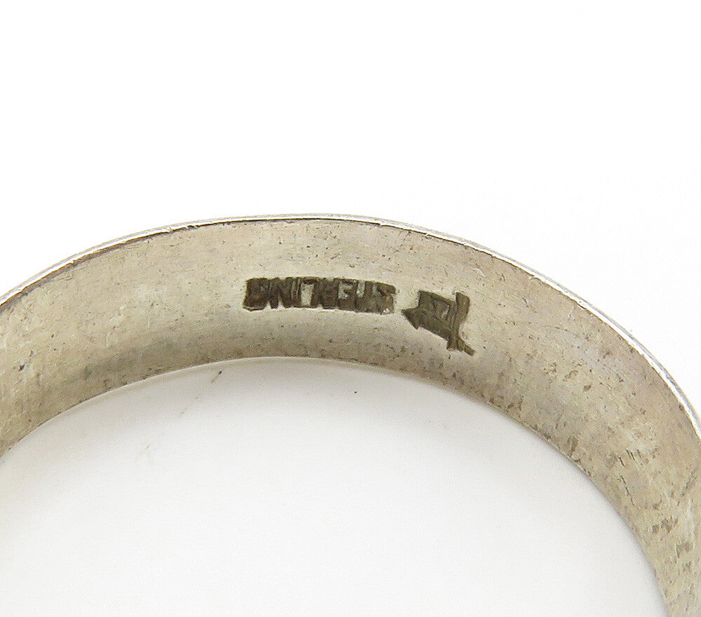 POST BELL TRADING 925 Silver Vintage Minimalist Smooth Band Ring Sz 5 RG15541