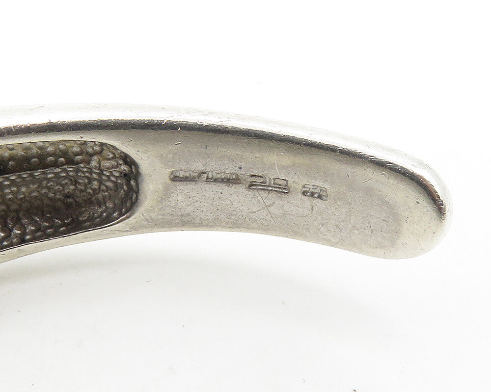 925 Sterling Silver Vintage Genuine Diamonds Tapered Cuff Bracelet BT7439