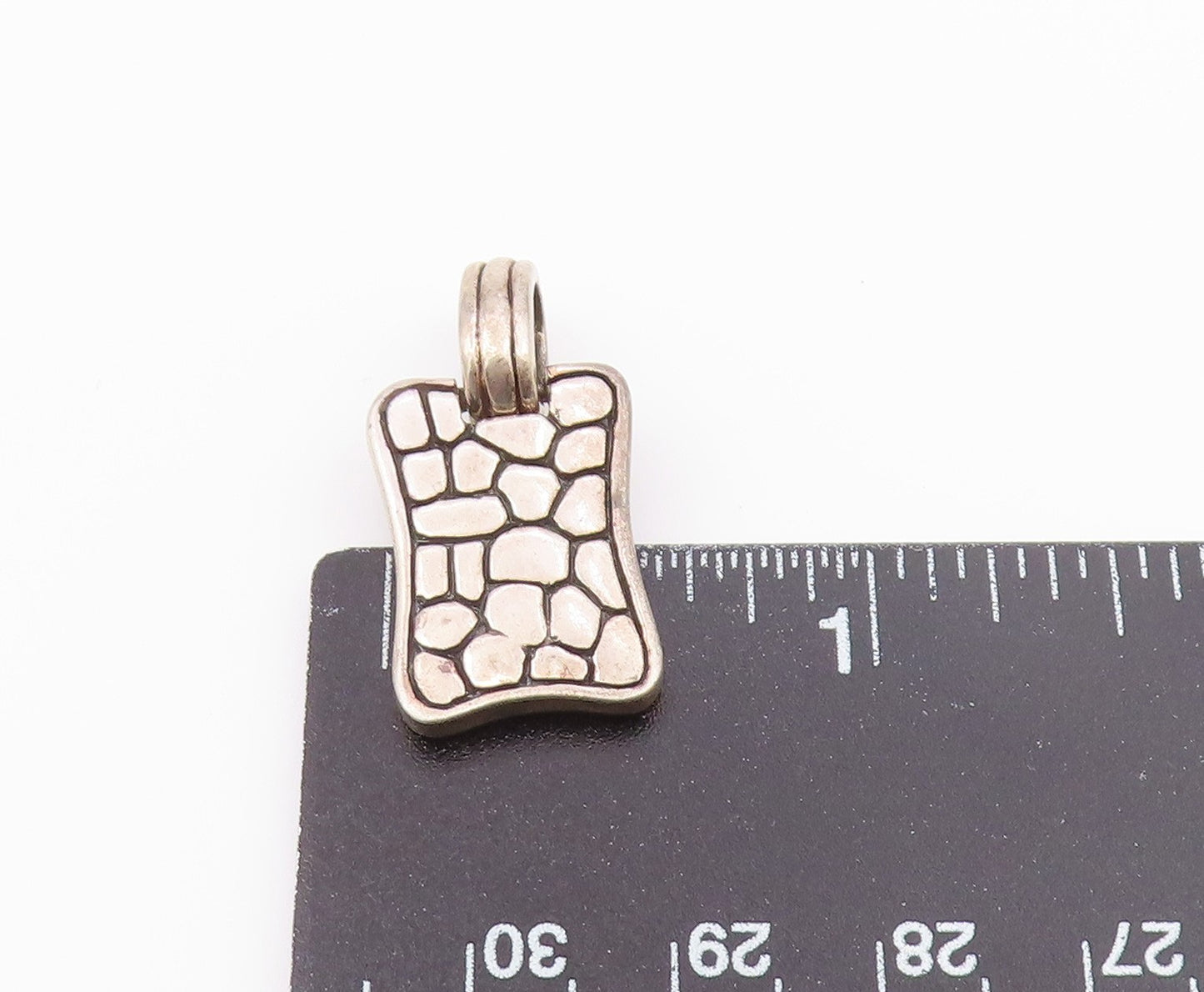 925 Sterling Silver Vintage Shiny Cobble Stone Pattern Pendant PT19806