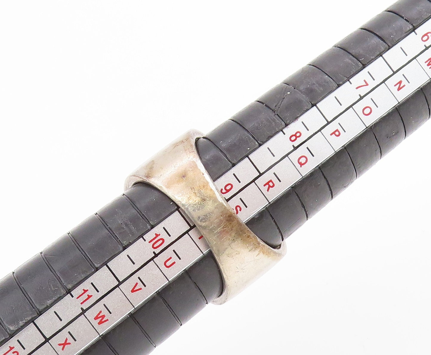 925 Sterling Silver Vintage Ring CZ Multi Row Channel Set Band Sz 9 RG34440