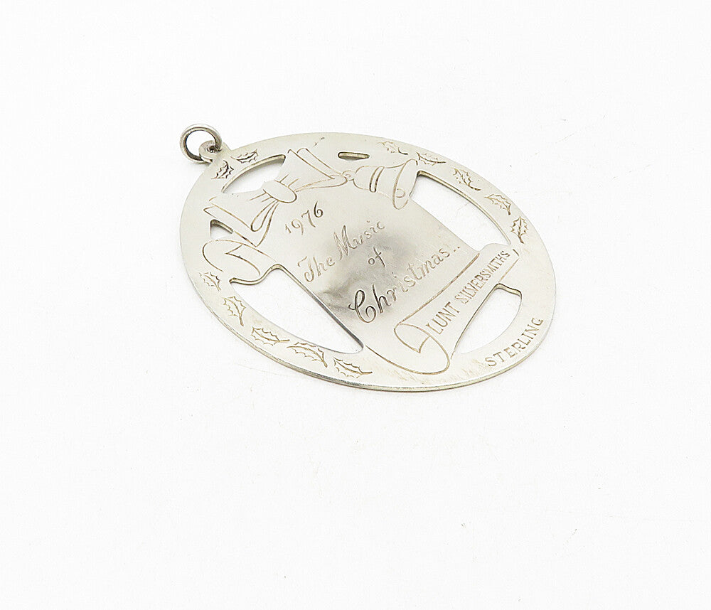 925 Sterling Silver Vintage Jingle Bells Music 1976 Christmas Pendant PT6580