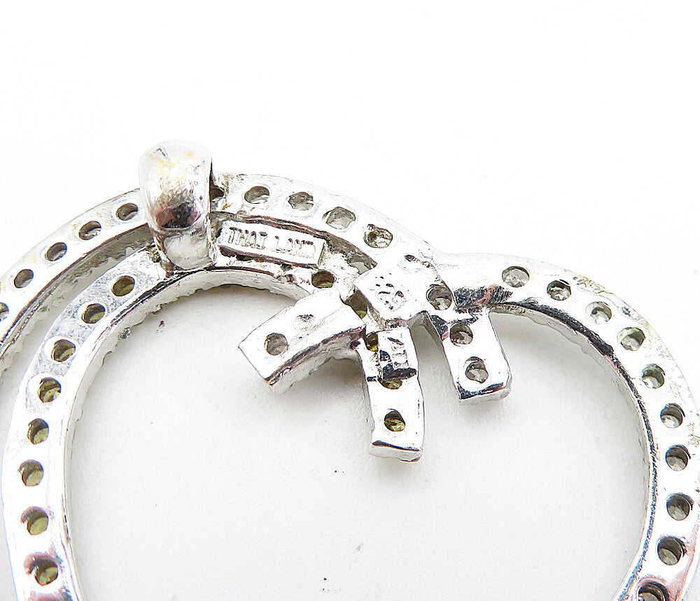 925 Sterling Silver Yellow & White Cubic Zirconia Love Hearts Pendant PT3699