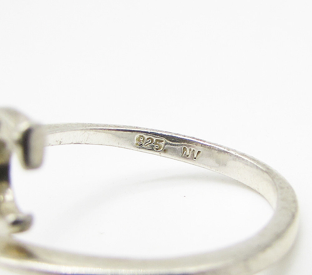 925 Silver Cubic Zirconia C Initial Love Bypass Band Ring Sz 6.5 RG3128