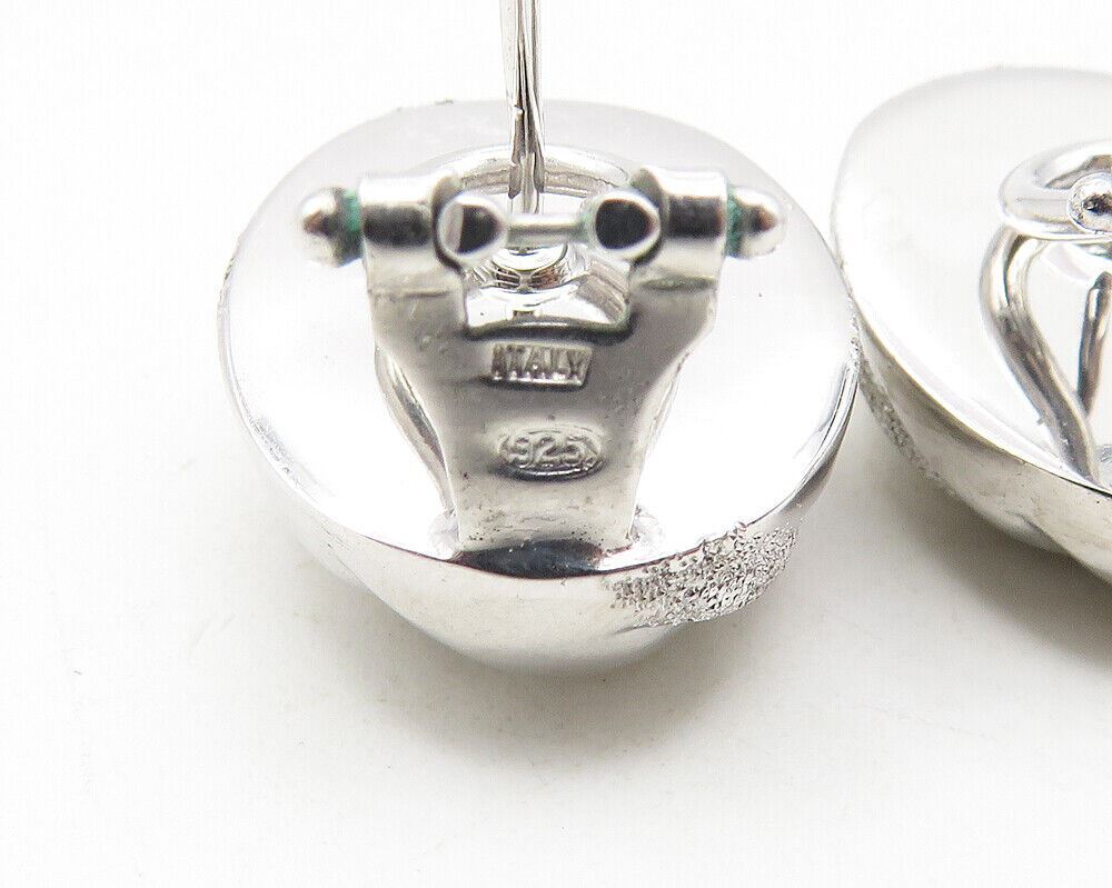925 Sterling Silver Shiny Polished Hollow Swirl Dome Drop Earrings EG5677