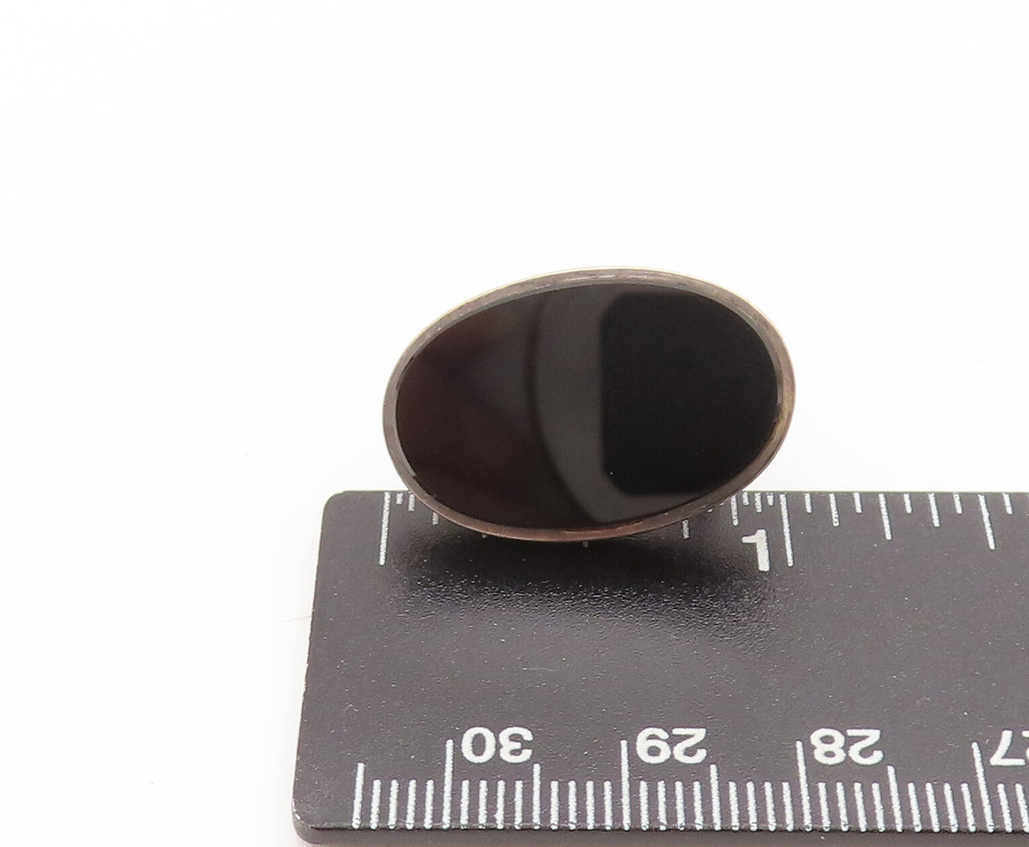 S. PALIU SPAIN 925 Sterling Silver Vintage Large Oval Onyx Earrings EG12591