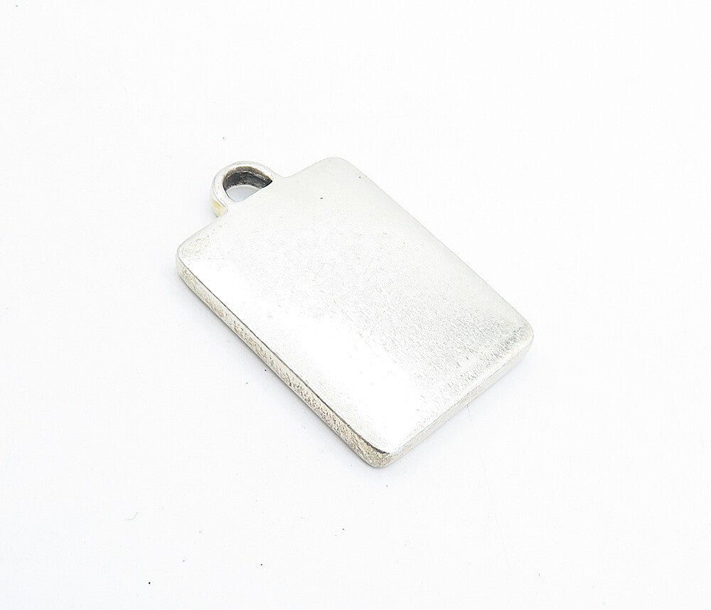 925 Sterling Silver Vintage Oxidized Arrow Design Square Pendant PT4942