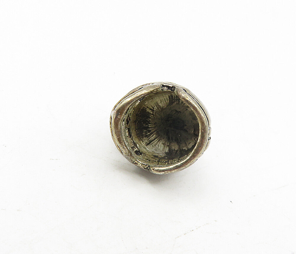 925 Sterling Silver Vintage Dark Tone Football Helmet Sports Pendant PT6683