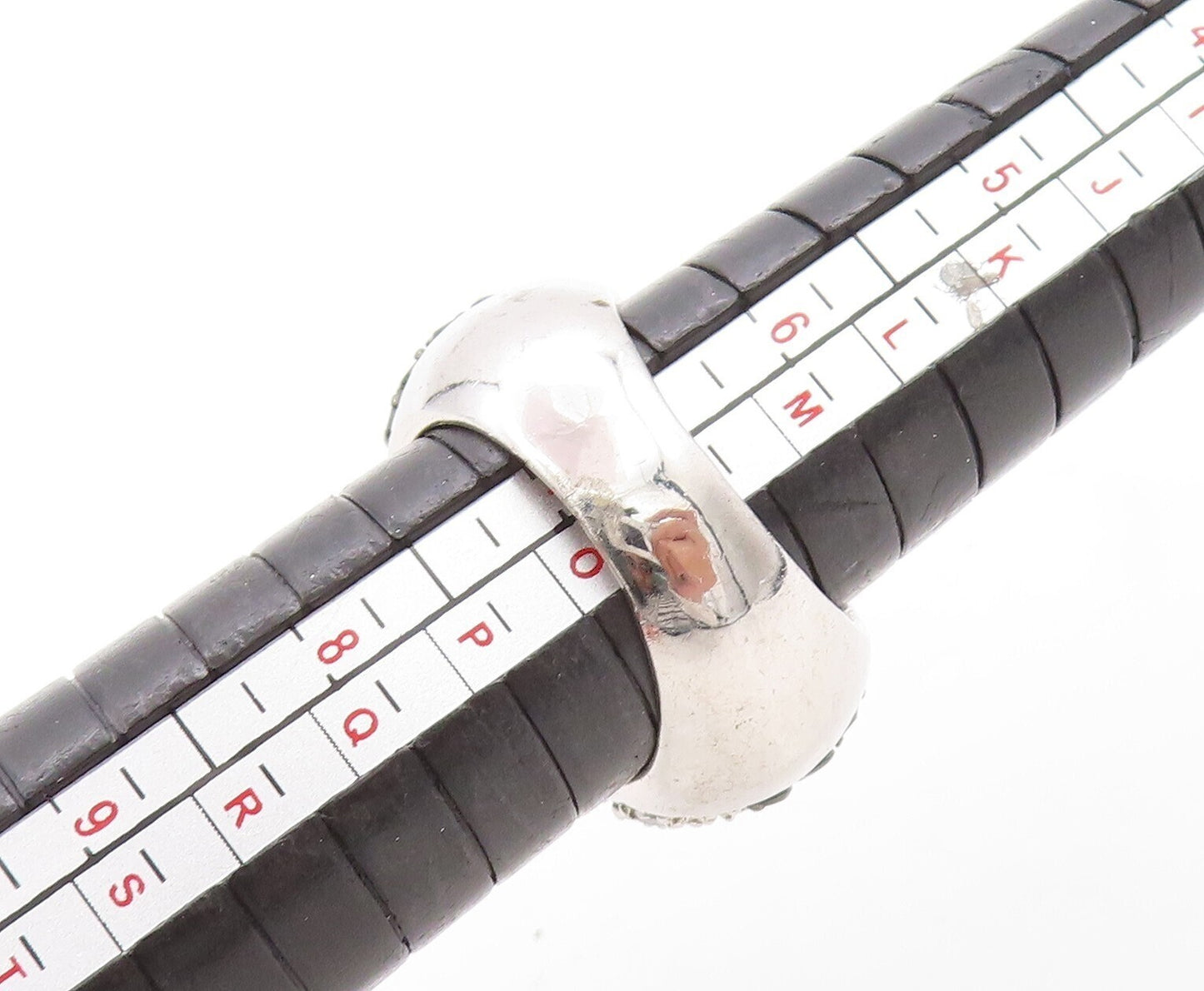 925 Sterling Silver Vintage Ring Designer Spinel & Topaz Inlay Sz 7 RG31274