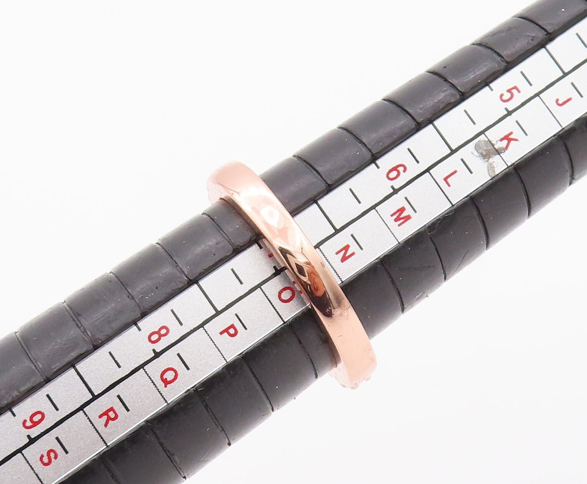 925 Sterling Silver Vintage Ring Rose Gold Plated Round CZ Inlay Sz 7 RG29318