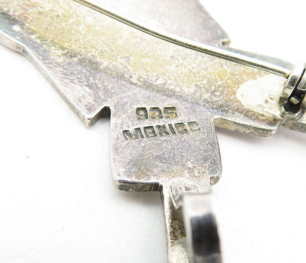 MEXICO 925 Sterling Silver Vintage Shiny Jumping Child Brooch Pin BP1548