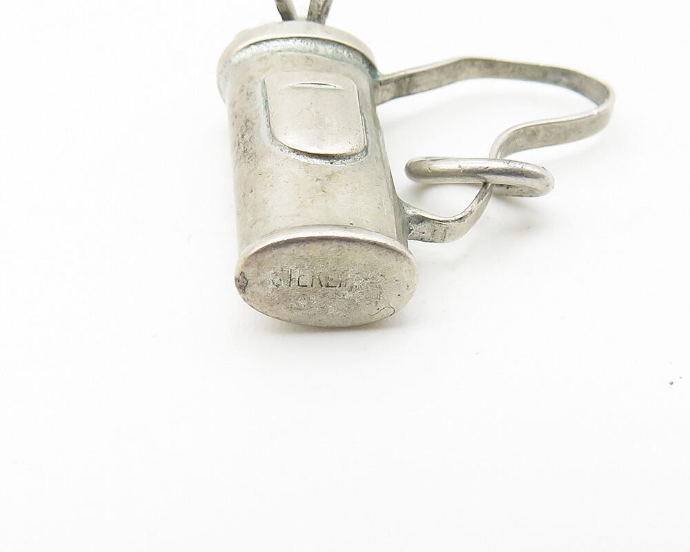 925 Sterling Silver Vintage Petite Bag Of Gold Clubs Sports Pendant PT8158
