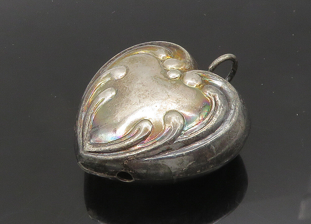 925 Sterling Silver Vintage Hollow Love Heart Pendant (JINGLES) PT16994