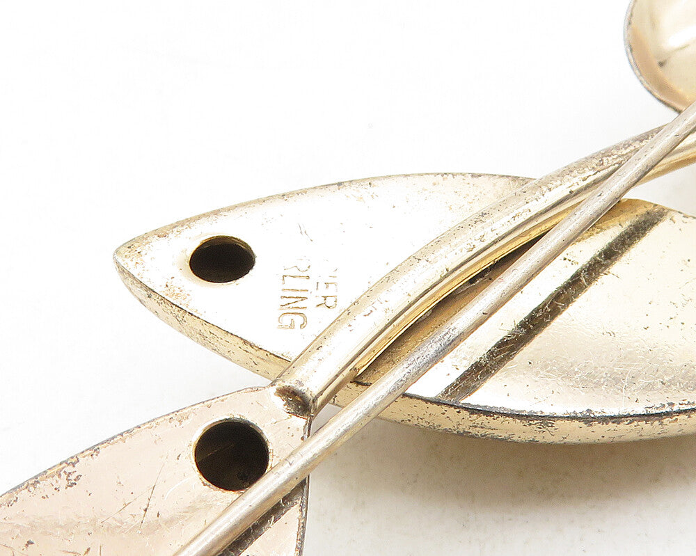 NAPIER 925 Sterling Silver Vintage Shiny Hollow Floral Brooch Pin BP4134